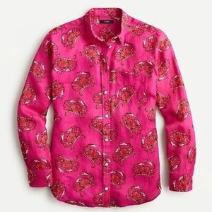 J Crew Linen Crab Shirt TV